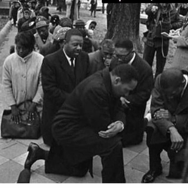 MLKing on his knee_protest and prayer